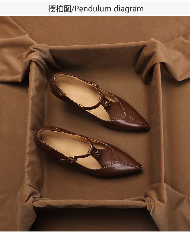 Vintage Collectible Shoes - Damskie buty Mary Jane ze szpiczastym
