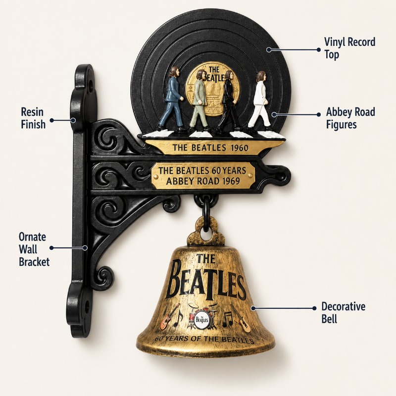 Vintage Collectible Bells - Dzwonek wiszący na ścianę The Beatles