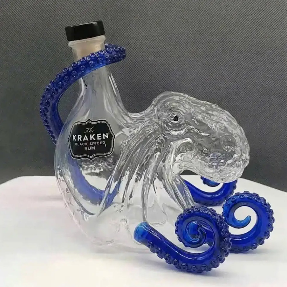 Vintage Collectible Glassware - Vintage Kraken Octopus Karafka do Whisky
