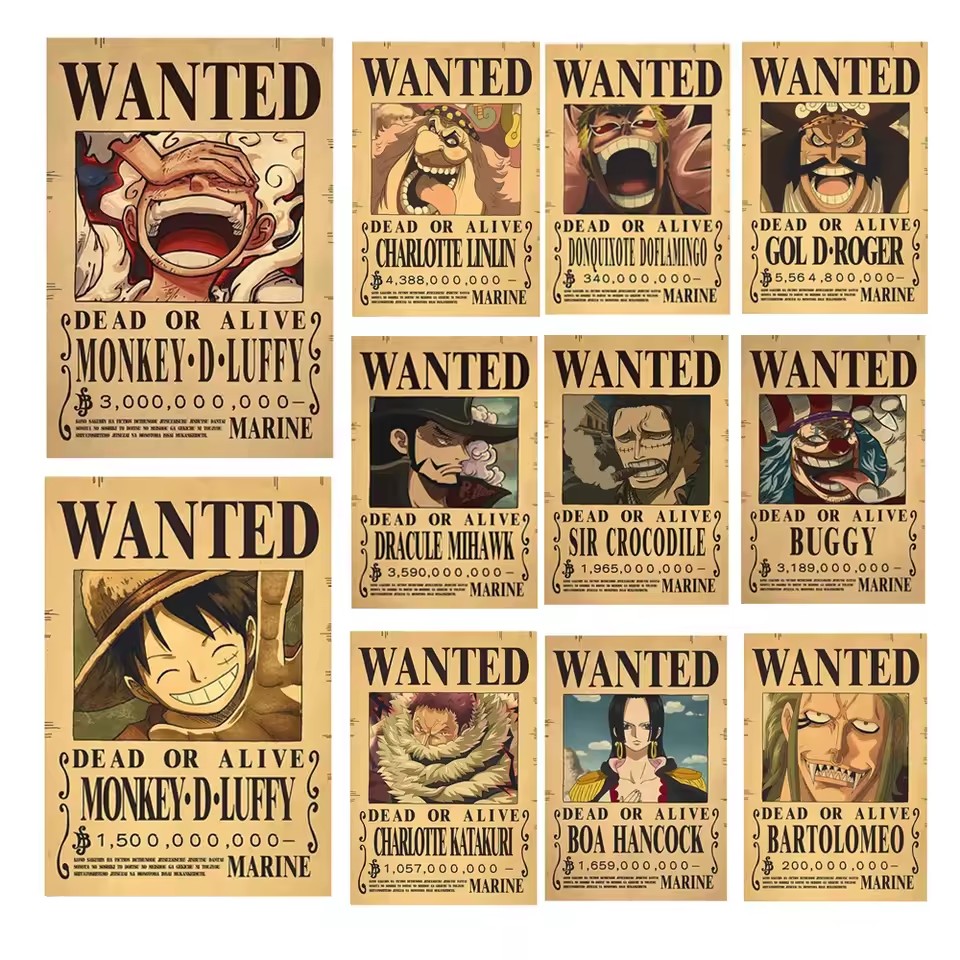 Vintage Collectible Toys - Anime One Piece Plakaty z listami